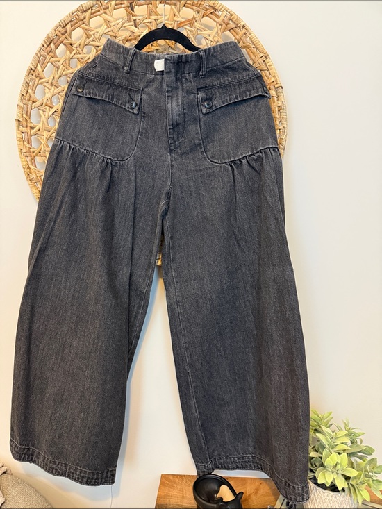 DAVI & DANI Denim - DAVI & DANI Black Washed Denim Wide-Leg Pants